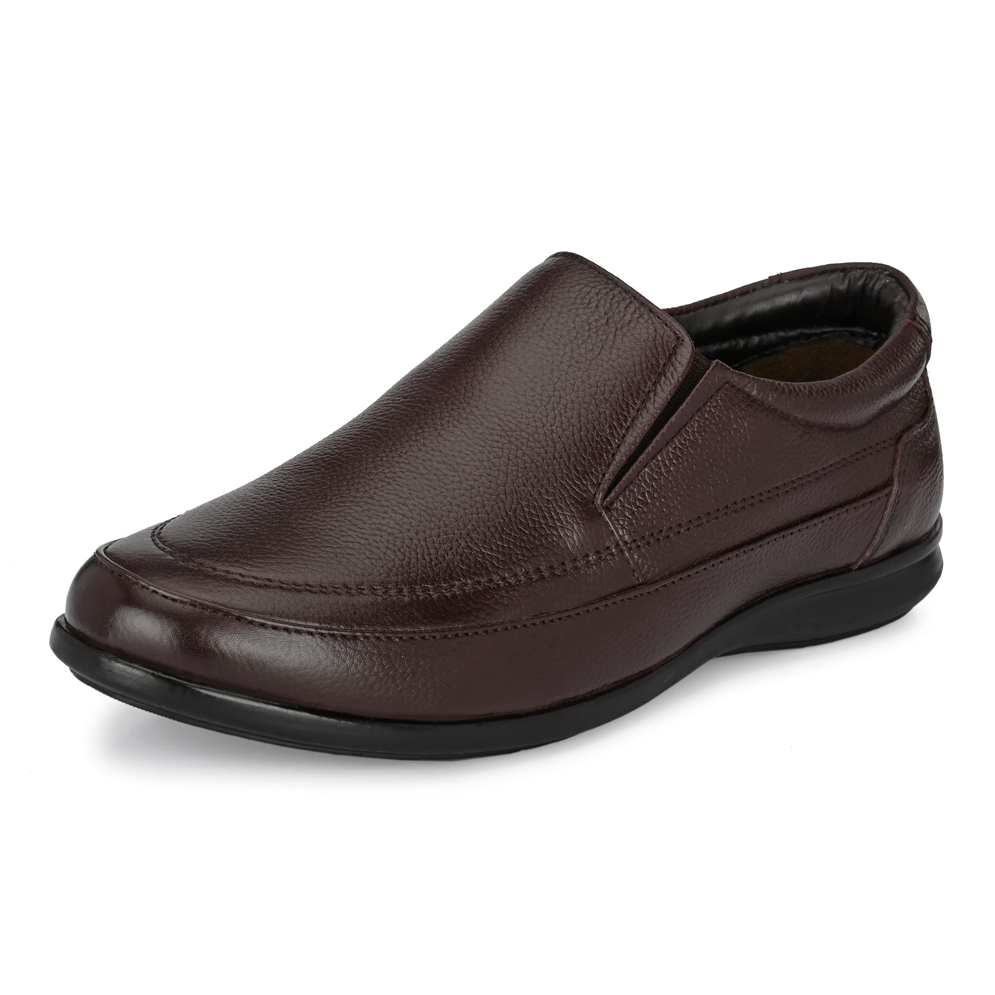auserio Men's Full Grain Leather Slip On Formal Shoes | Anti Skid Sole | Padded Collar | Antimicrobial & Heat-Insulating | Shoes for Office & Parties & All Occassions (SSE 394.395.396)-picture-25