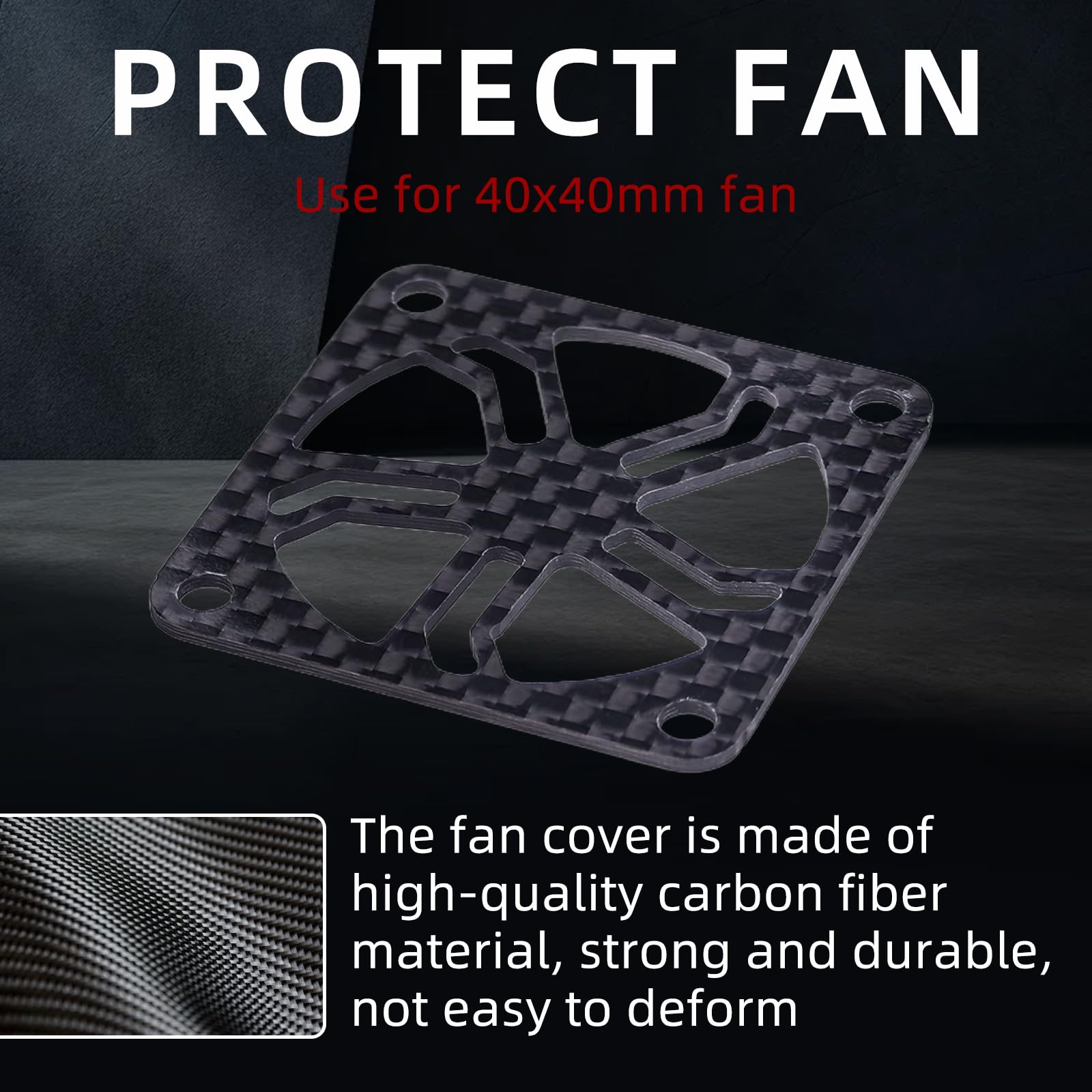 2Pcs RC Cooling Fan Cover, Carbon Fiber Electric Motor Cooling Fan Cover with Screw, Light Weight ESC Motor Heatsink Protector for RC Car Boat Truck Motor (30x30mm)