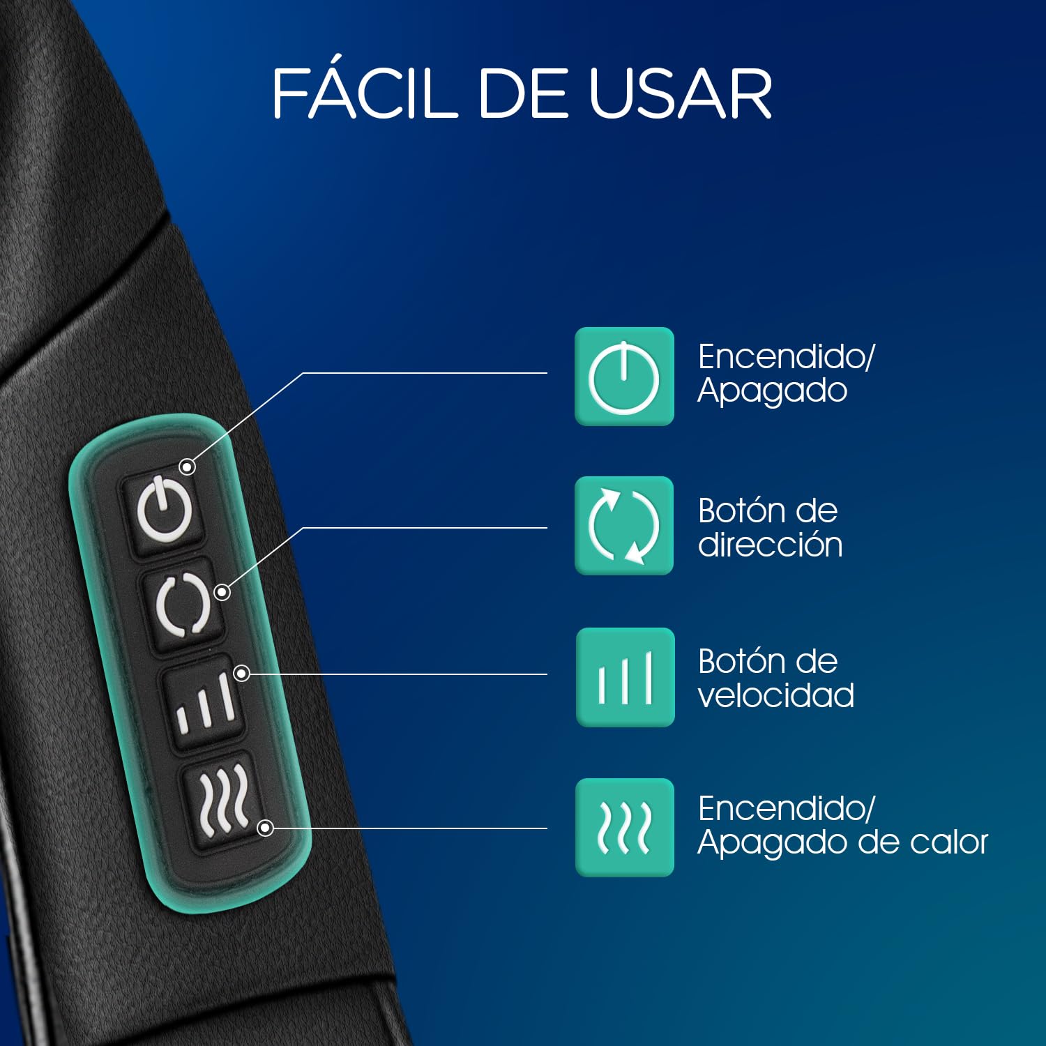 Masajeador Cervical Shiatsu Eléctrico para Cuello y Hombros Negro