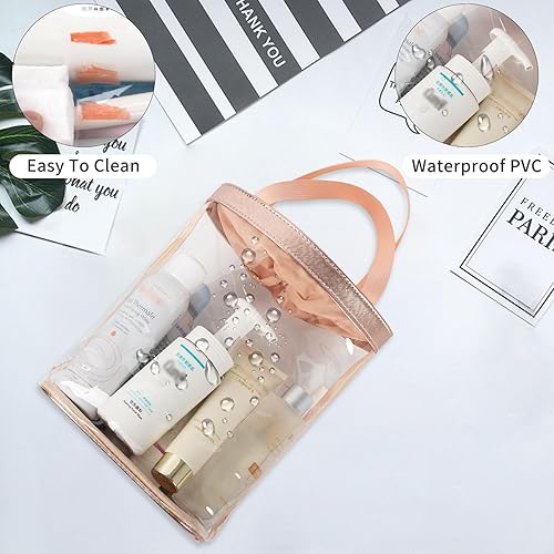 Miniatura 4 de Bolsa de maquillaje transparente, bolsa de aseo de viaje para mujer, bolsa de aseo aprobada por la TSA, bolsa transparente impermeable, bolsa para