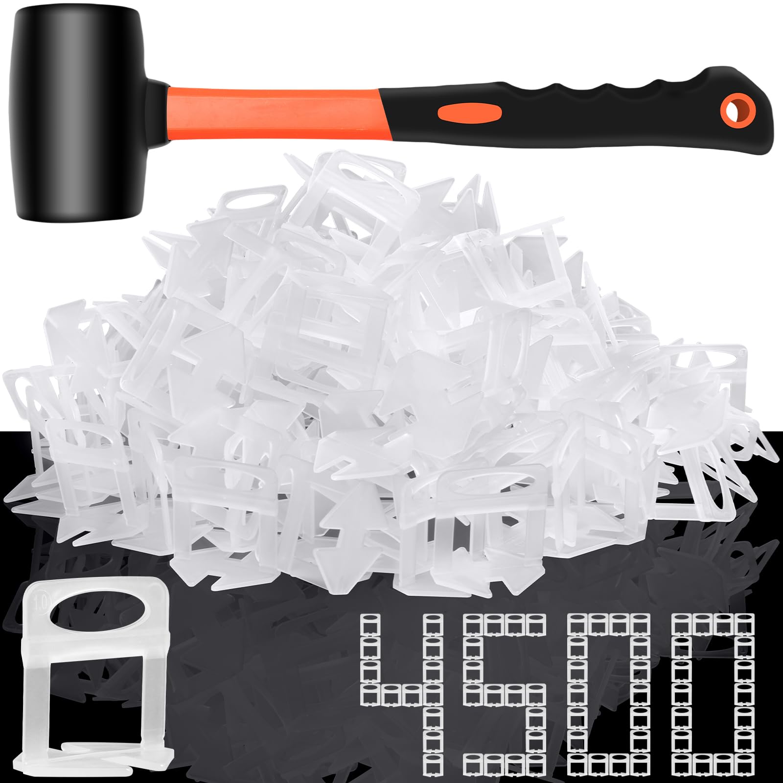 DGSL 4500 Pcs Tile Spacers 1/32 Inch, Tile Leveling System with Hammer