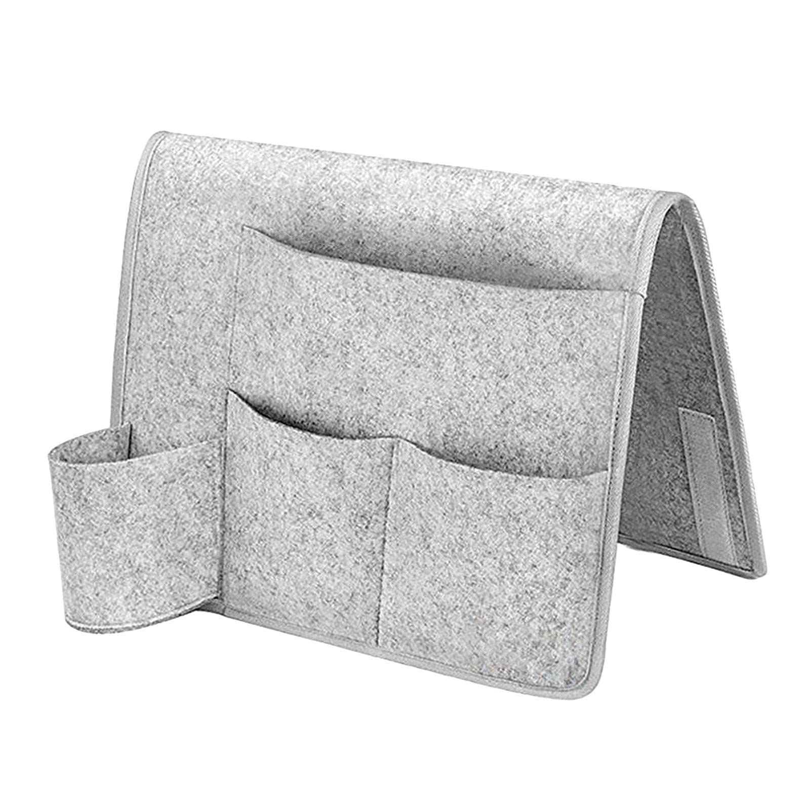 Sofa Storage Bag Book Holder Caddy Bedside Organizer Pocket Bag Light Grey-image-15