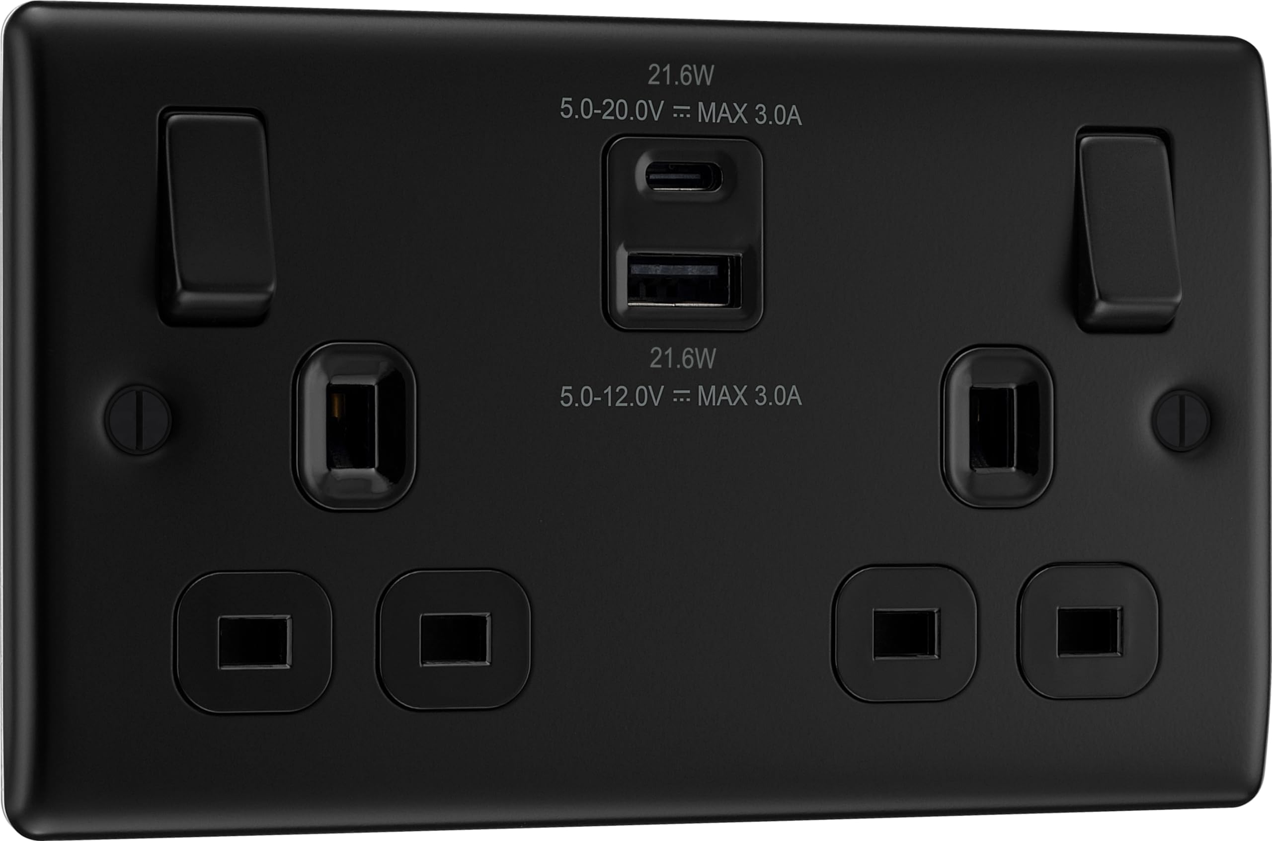 Bg  Black Nexus Metal Double Socket Usb A & C Ports, Sports Direct