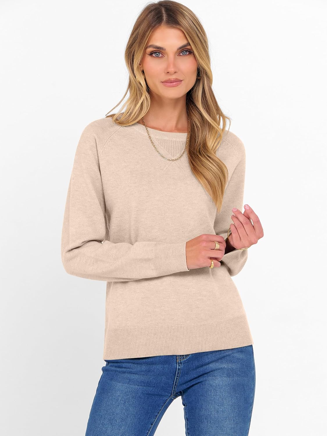 ANRABESS Sweater for Women Long Sleeve Crewneck 2026 Spring Winter Soft Loose Fit Basic Knit Pullover Sweaters Top Outfits - Image 2