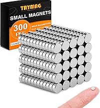 TRYMAG Small 0.2x0.08 Inch Refrigerator Magnets, 300Pcs Small Round Rare Earth Multi-Use Tiny Neodymium Fridge Magnets, Premium Cylinder Office Magnets for Whiteboard, Crafts, Dry Erase Board, School