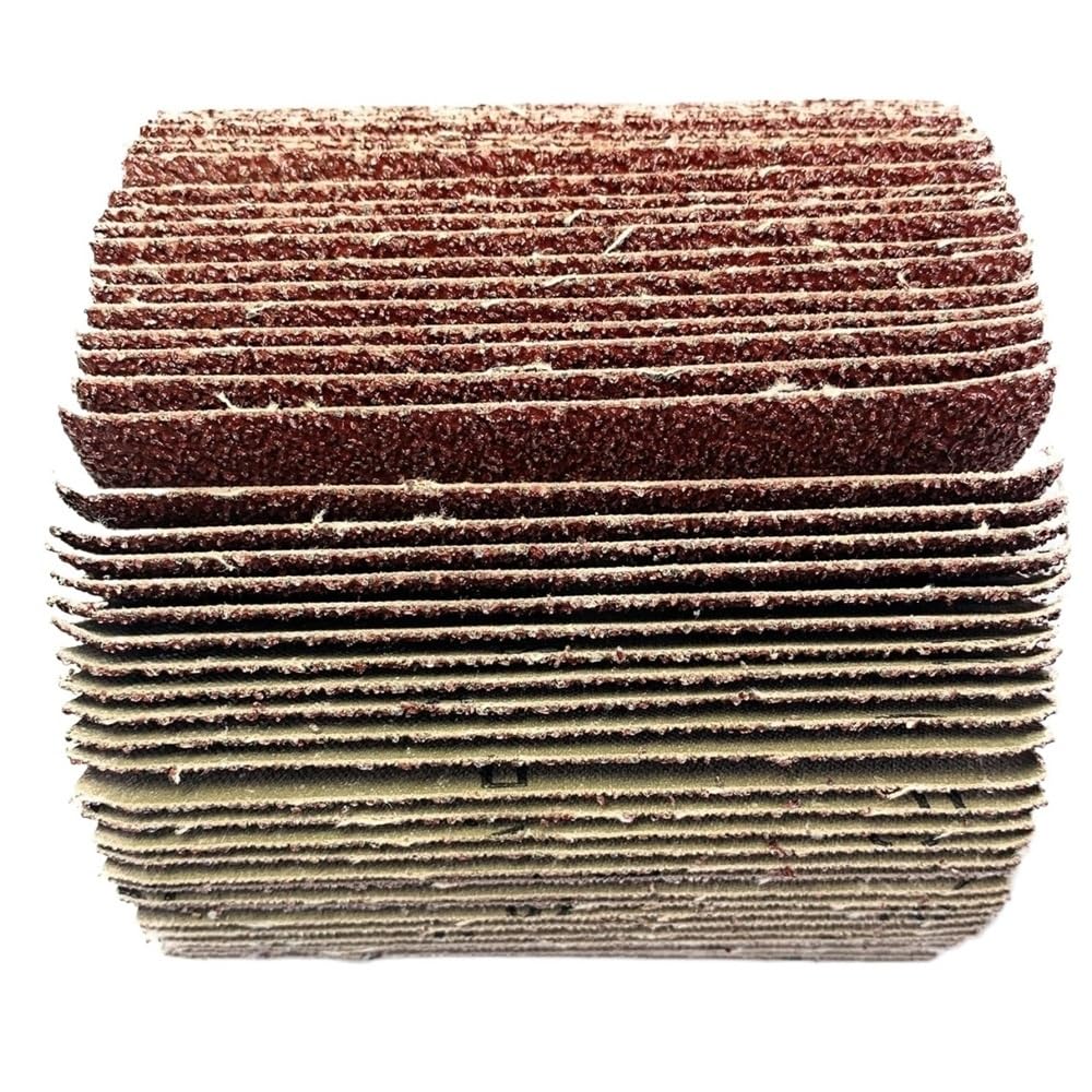 Rueda de bruñido con trefilado Rueda de lija 120 x 100 19 mm, rueda aletas abrasivas grano 60/80/120/180/240/320 for pulidora(60)