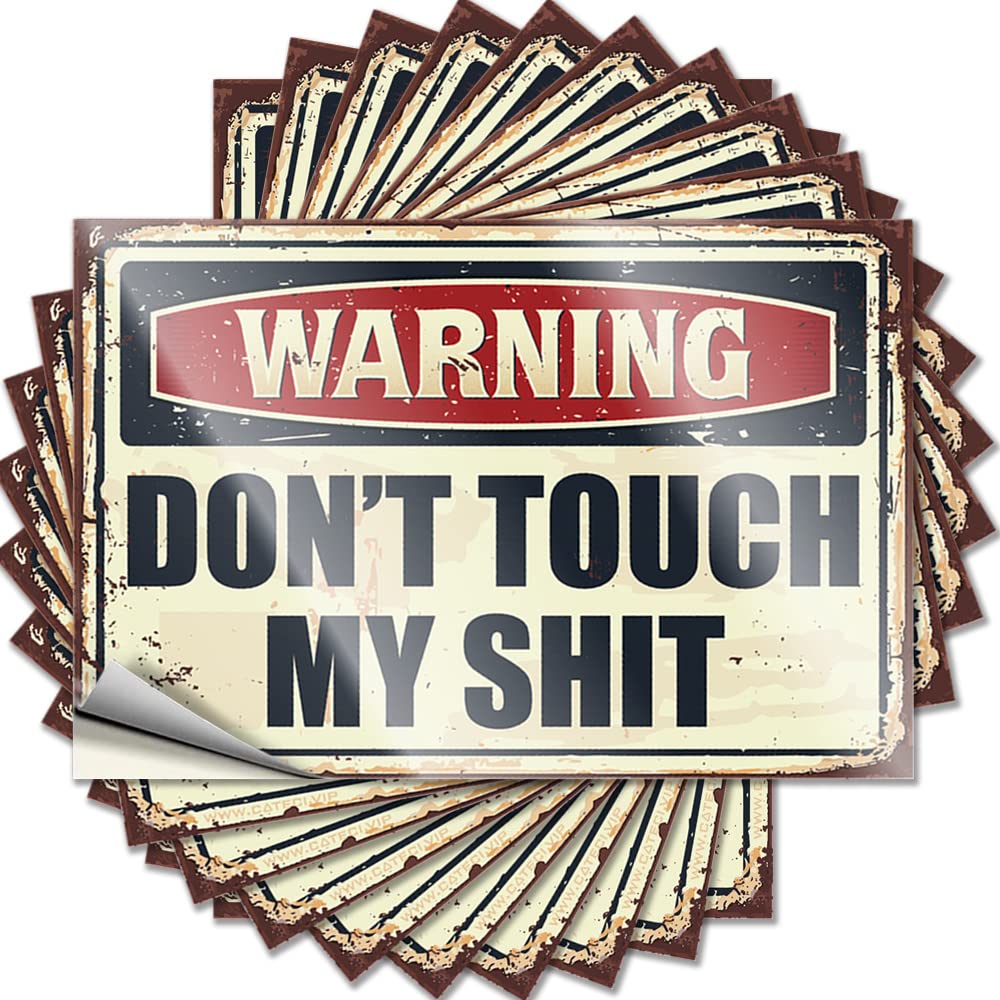 Decals Big Vinyl Decals, Fall Decor Outdoor Waterproof Bumper Stickers for Water Bottle | Warning Don't Touch My Shit Perfect for Billiards Laptop Decor(6X9CM)