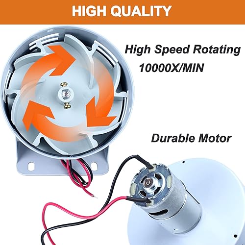 Miniatura 4 de DC24V - Alarma de metal con motor eléctrico fuerte, alarma de tornillo de aire de 120 dB, alarmabocina para el hogar, áreas residenciales,