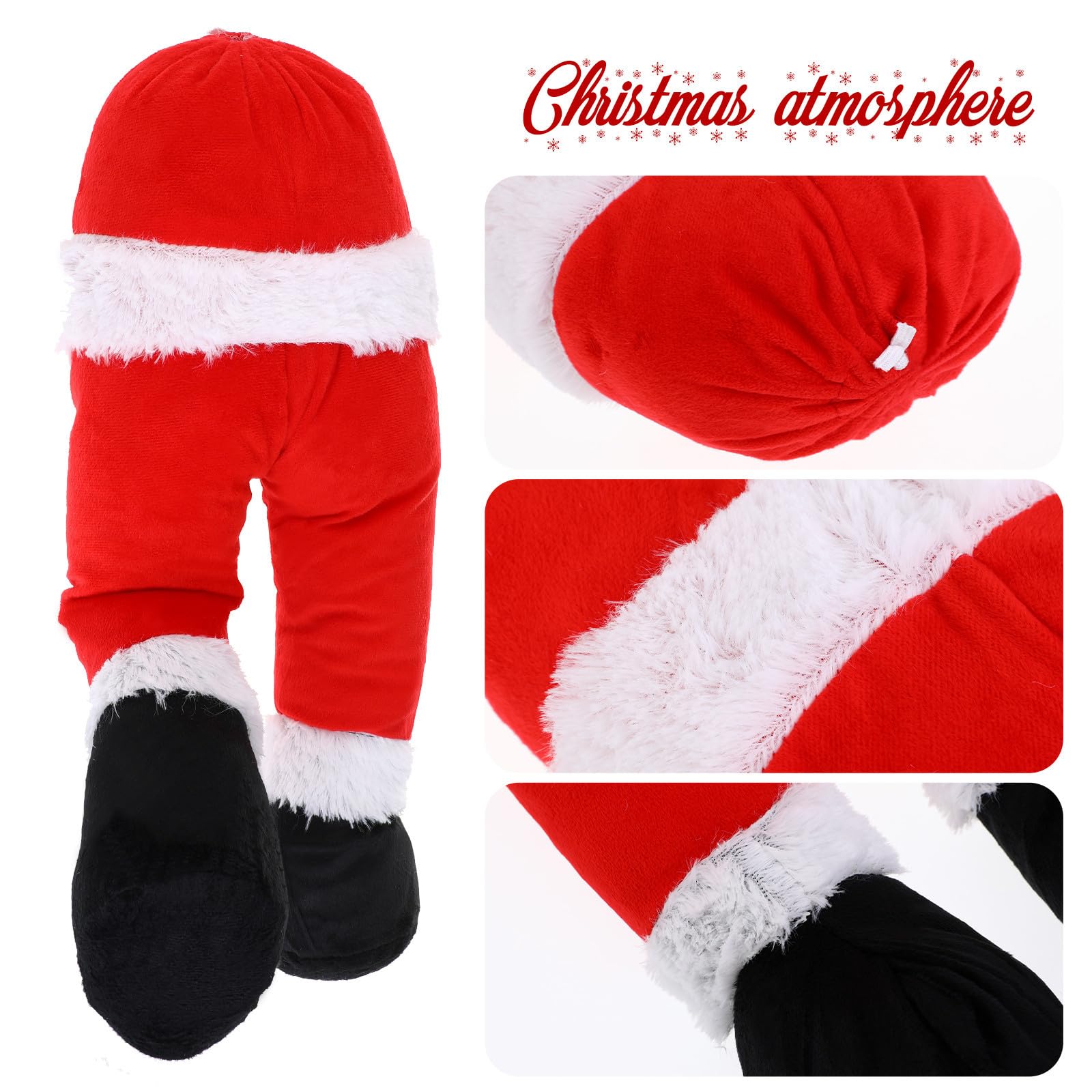 Zerodeko Adorno de Árbol de Navidad para Fiesta y Hogar Decoración Creativa y Divertida de Papá Noel Rojo de Tela en Temporada Navideña