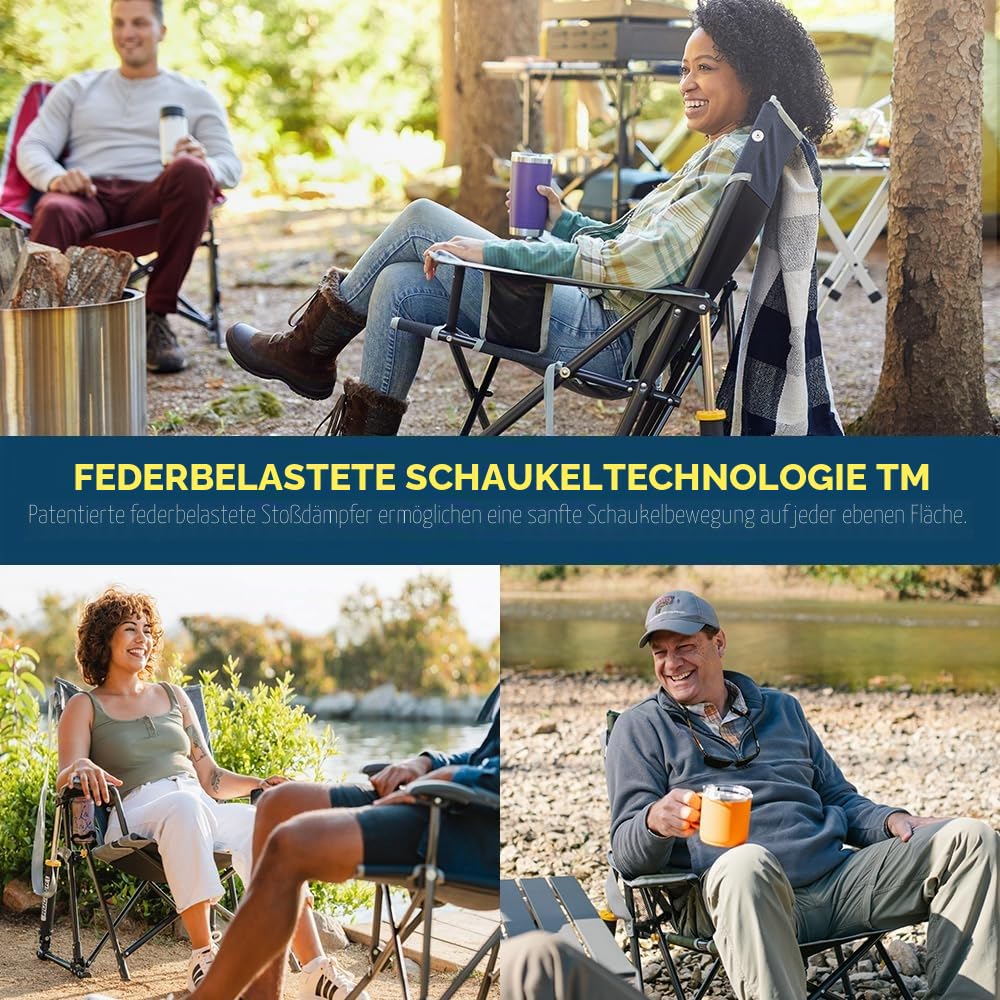GCI Outdoor Kickback Rocker – Faltbarer Campingstuhl mit Schaukelfunktion