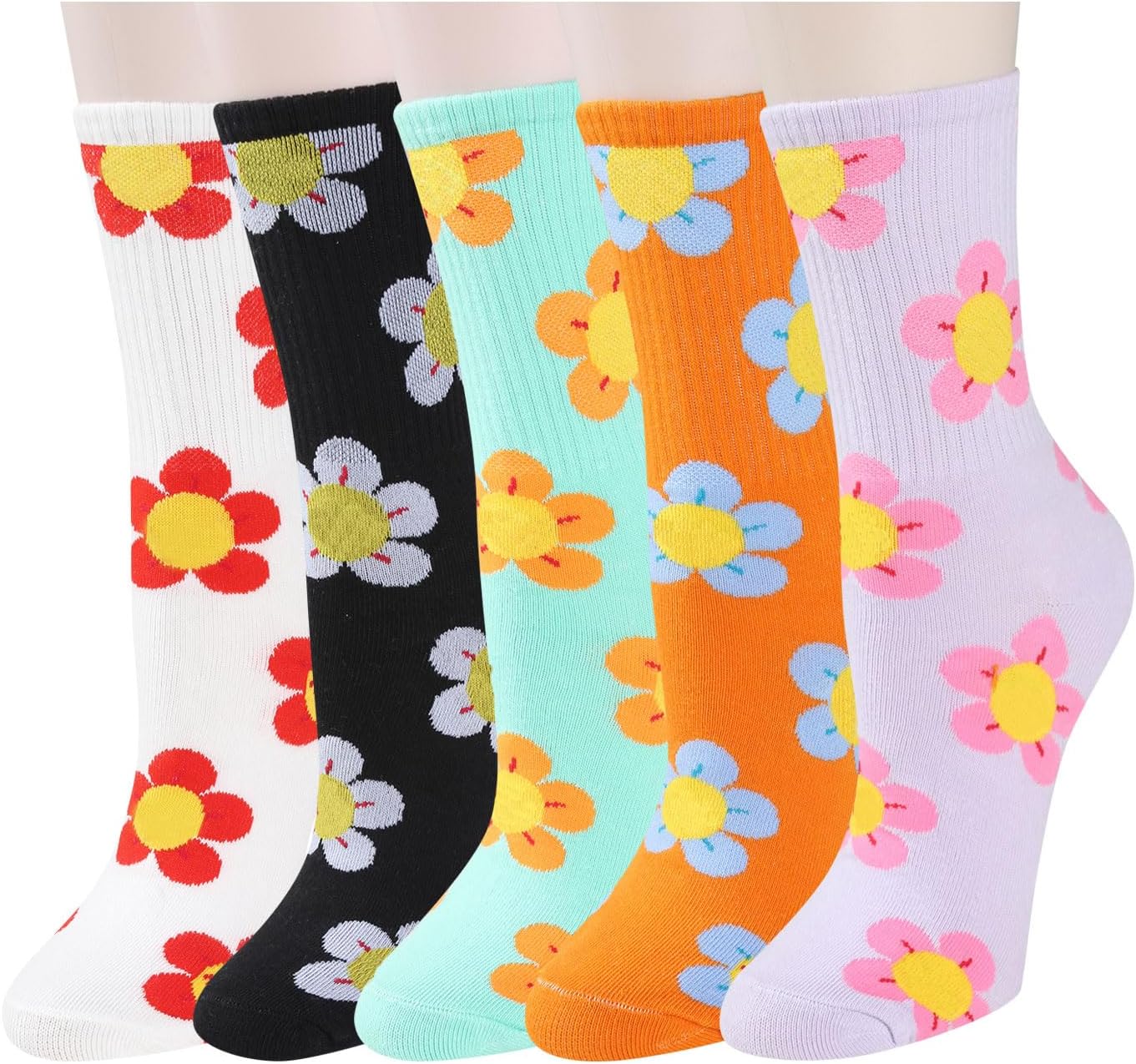 Funny Socks for Women Girls Novelty Crazy Design Patterned Casual Cotton Crew Socks Cute Ankle High Dress Sock