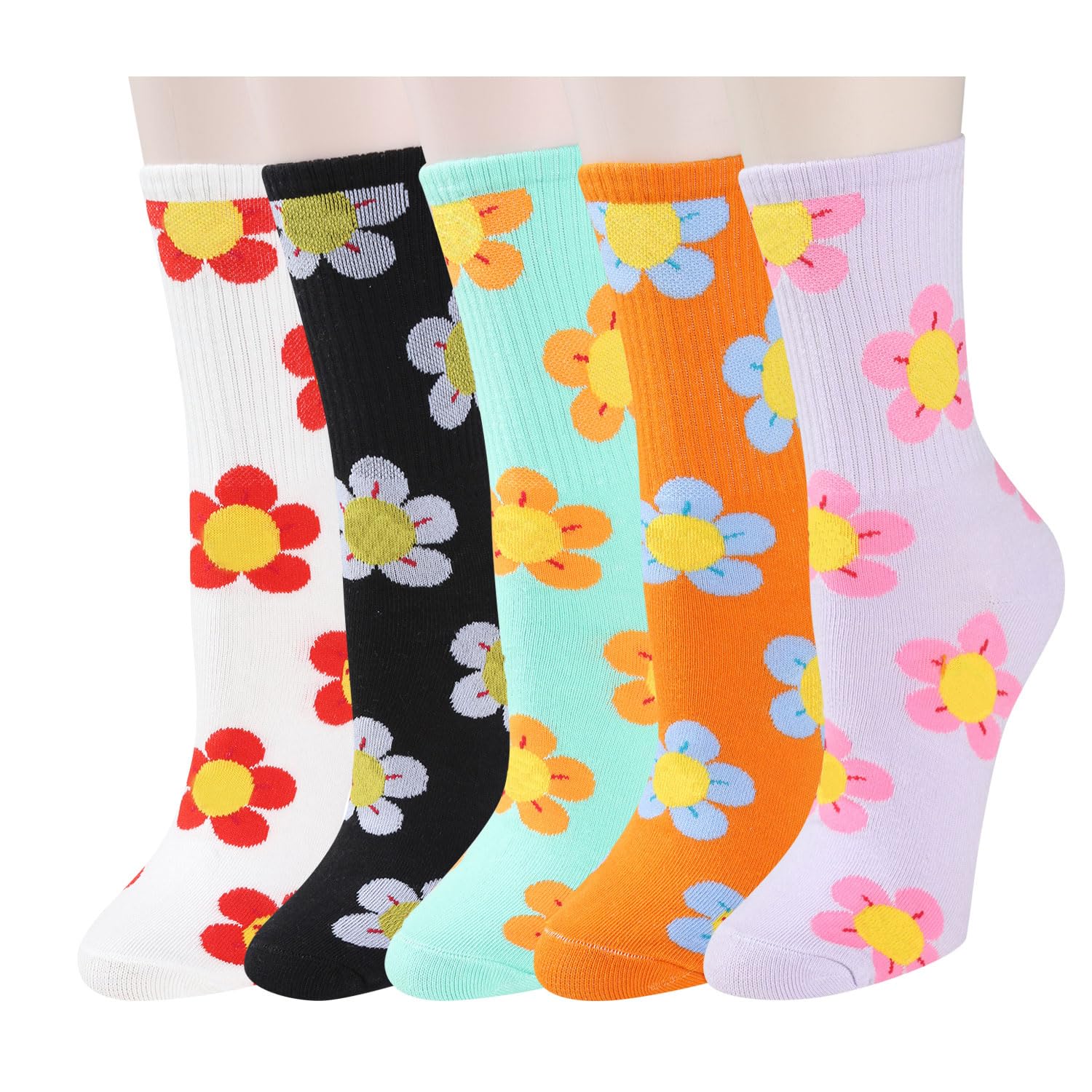 Funny Socks for Women Girls Novelty Crazy Design Patterned Casual Cotton Crew Socks Cute Ankle High Dress Sock