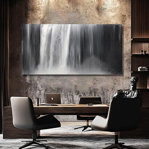 Miniatura 4 de Arte de pared negro, decoración blanca para pared, imágenes de cascada, arte abstracto para pared, decoración de habitación, póster en lienzo, fotos