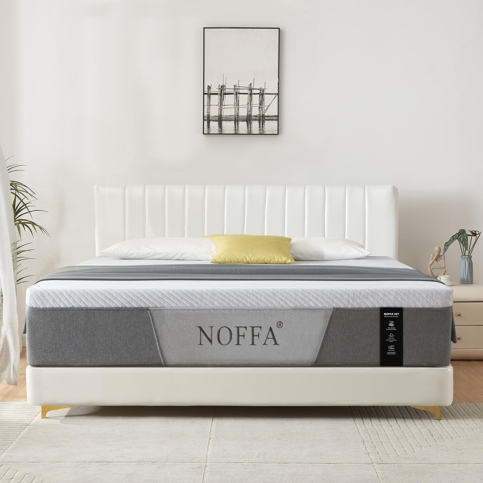 NOFFA King Mattress 12 Inch Gel Memory Foam