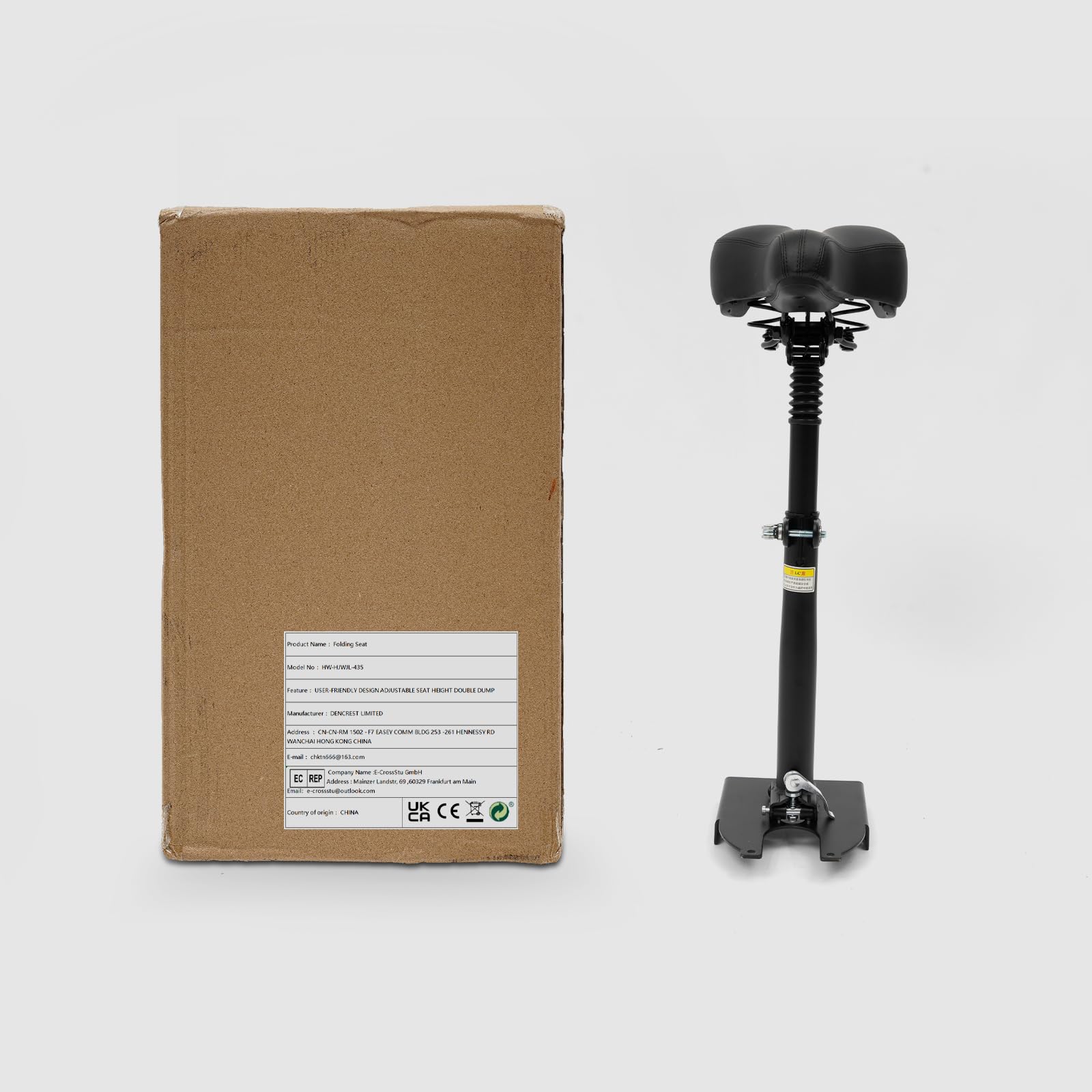 E Scooter Sitz Universal E Roller Sitz Elektroscooter Stoßdämpfendes Kissen Scooter Sitz für Xiaomi 365 Scooter, Höhenverstellbarer 50-68cm, Gewichtskapazität 100kg/ 220.46lbs