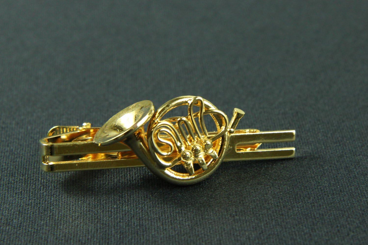 Miniblings French Horn Tie Clip + Box Gold Plated Brass Music Orchestra Tiepin