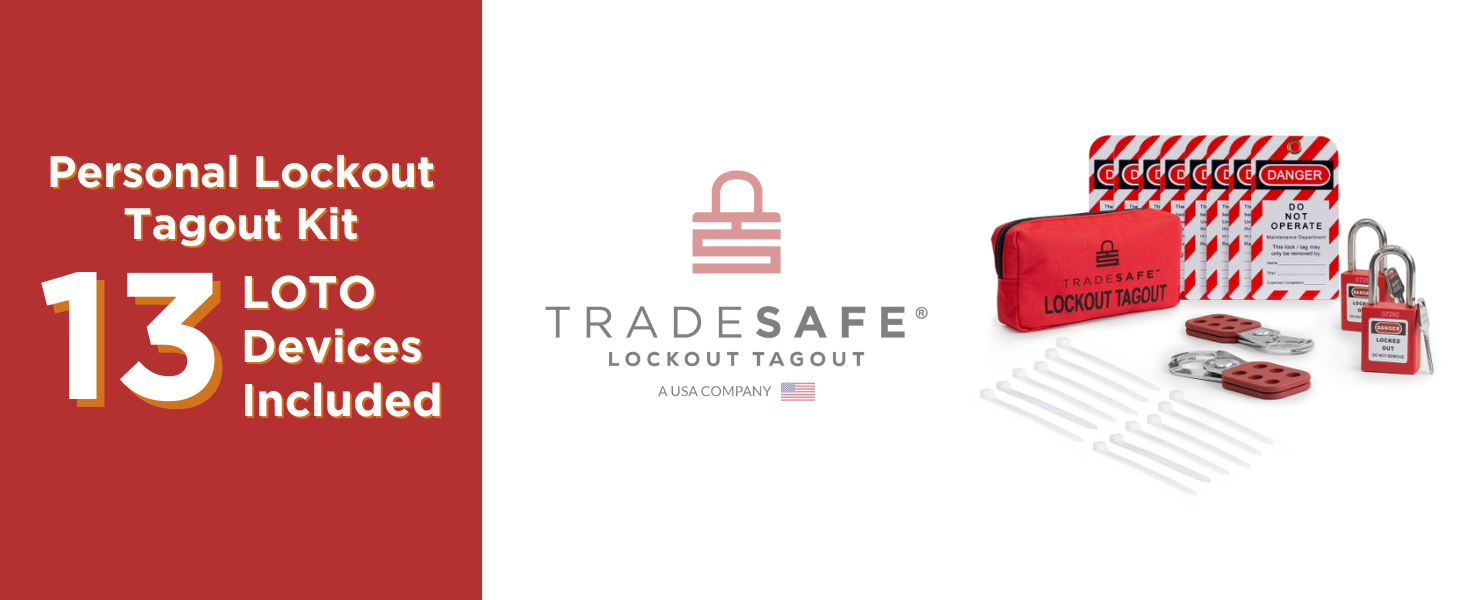 Tradesafe Lockout Tagout Kit TRADESAFE - OSHA Compliant LOTO Safety Set With ...