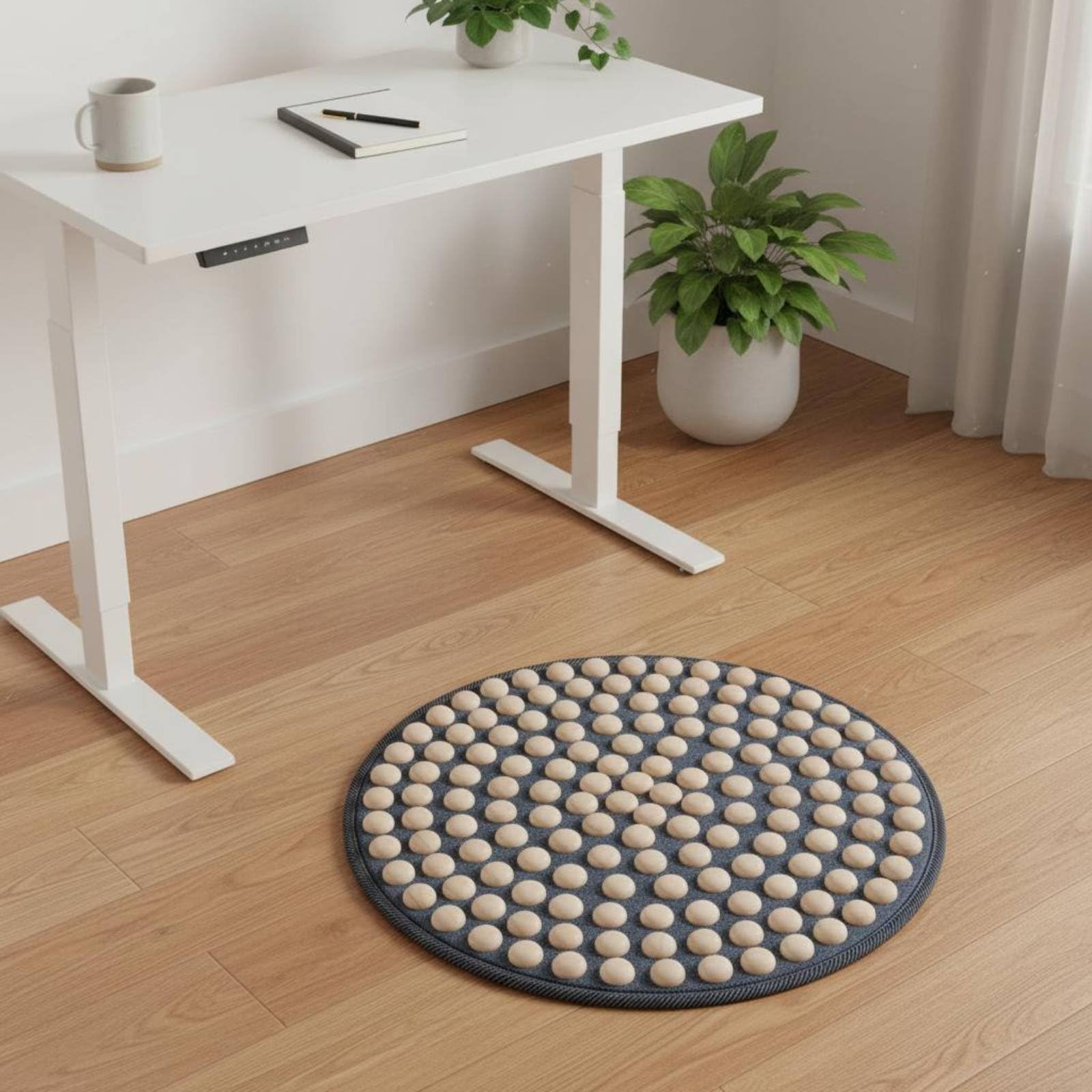 Tappetino per Digitopressione Del Piede Base Antiscivolo Tappetino Riflessologia Del Piede Portatile Accessorio Benessere per Lavoratori D'ufficio, 80CM, ConPalla