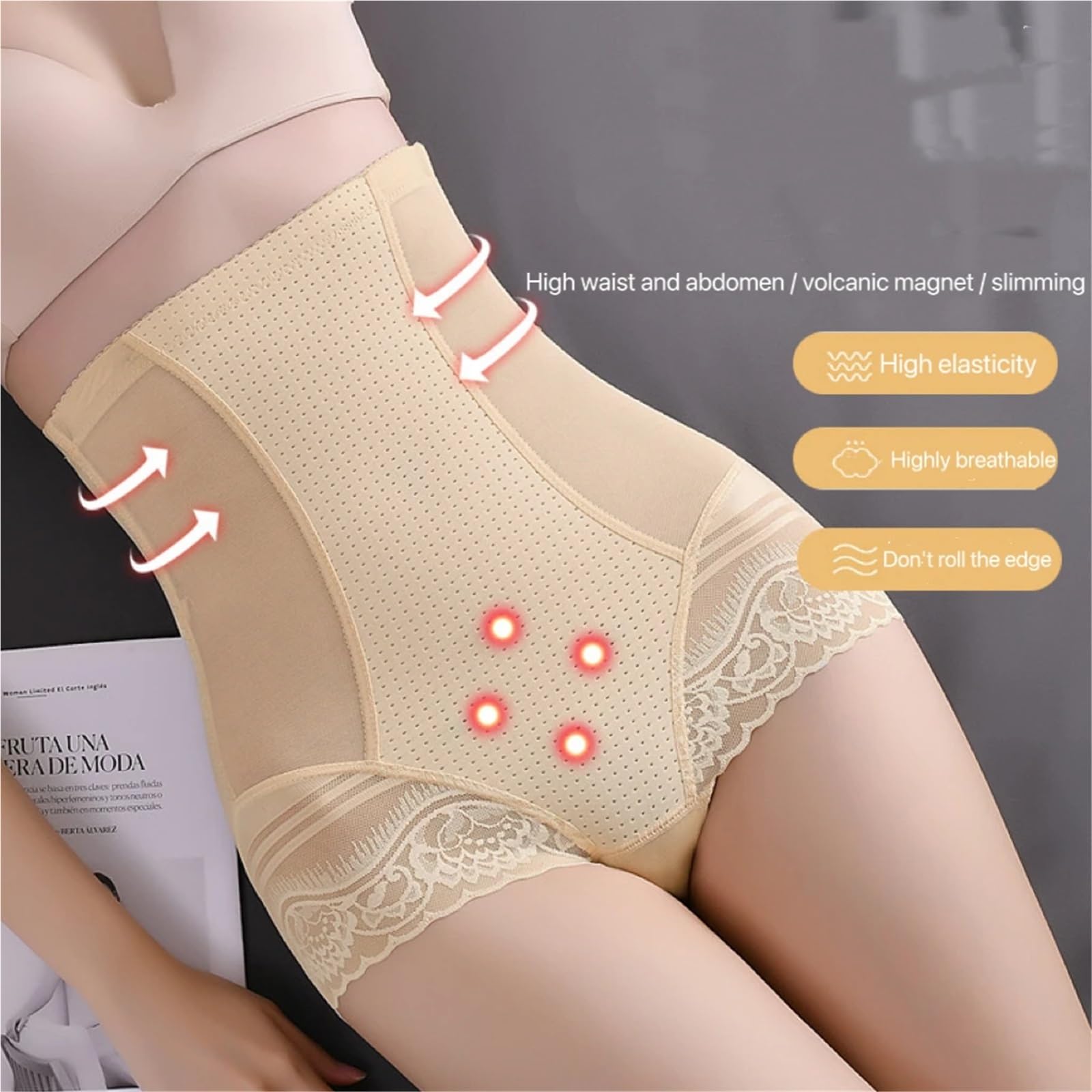 Guaina Contenitiva Donna 2 Pezzi di Slip Modellanti Senza Cuciture for la Pancia, a Vita Alta, for Sollevare l'addome e i Fianchi, Mutandine Sottili e snellenti, Intimo Modellante da Donna
