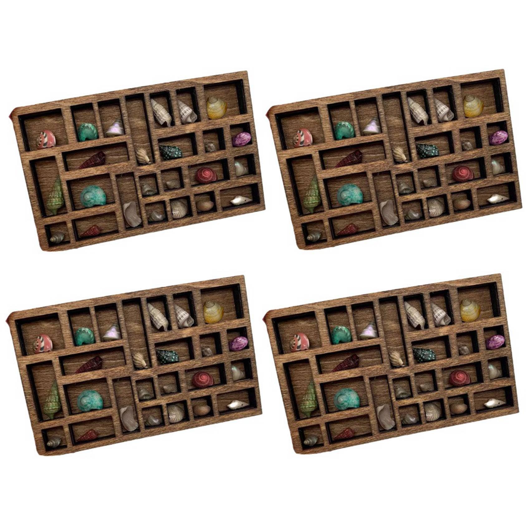 Hndhbfgrt 4X 1:12 Miniature Trinket Shelf Miniature Crystal Shelf Dollhouse Miniature Decor Printers Tray Miniature