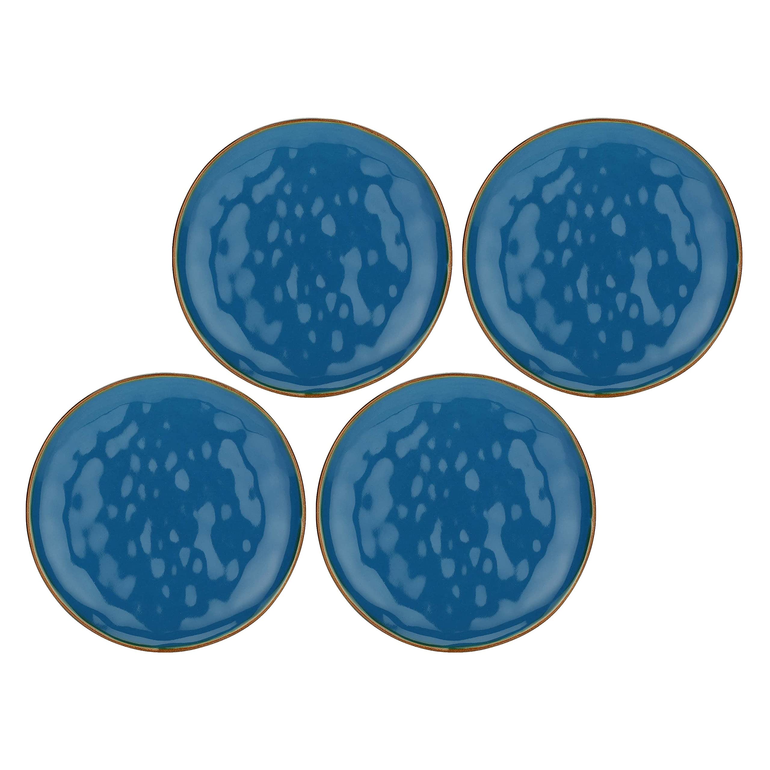 Rose & Tulipani Concerto Piatto Frutta Blu Avio 20cm Set 4 Pezzi Stoneware