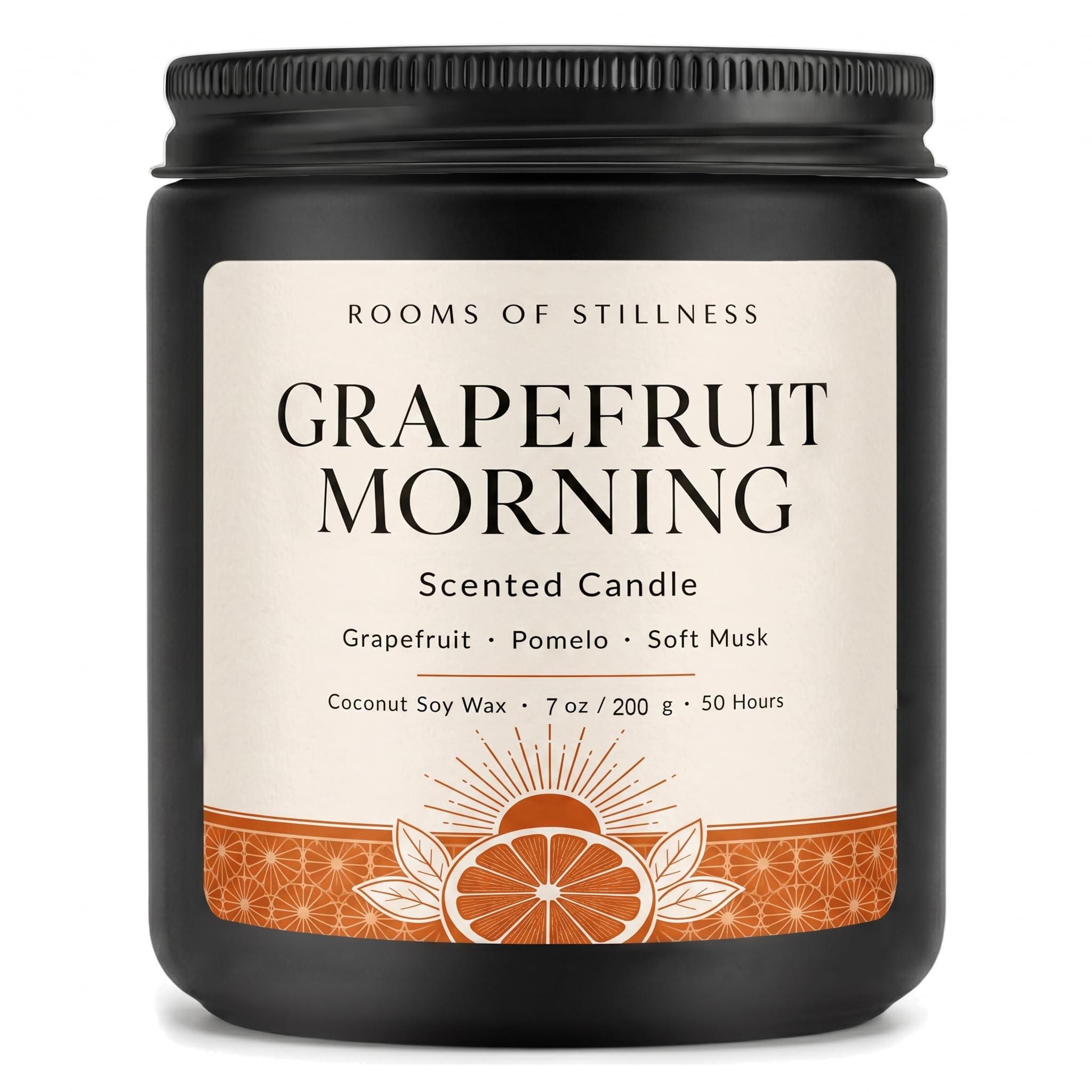 Homsolver 7OZ Grapefruit Scented Candle, Strong Room-Filling Citrus Aroma for Home, Luxury Coconut Soy Wax Blend Jar Candles, 50H+ Long Lasting Clean Burn, Ideal Small Candle Decor &amp; Gifts for Women