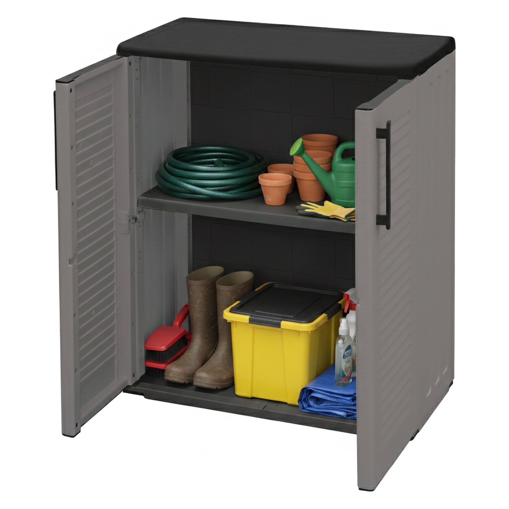 Armadio da esterno Mol Dmora 68x37h84 cm Grigio e Nero