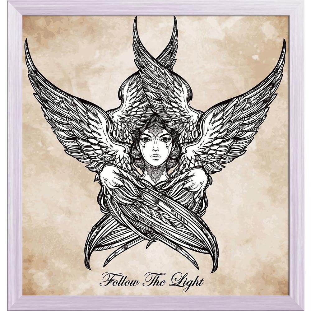 ArtzFolio Six Winged Angel | Premium Canvas Painting for Bedroom