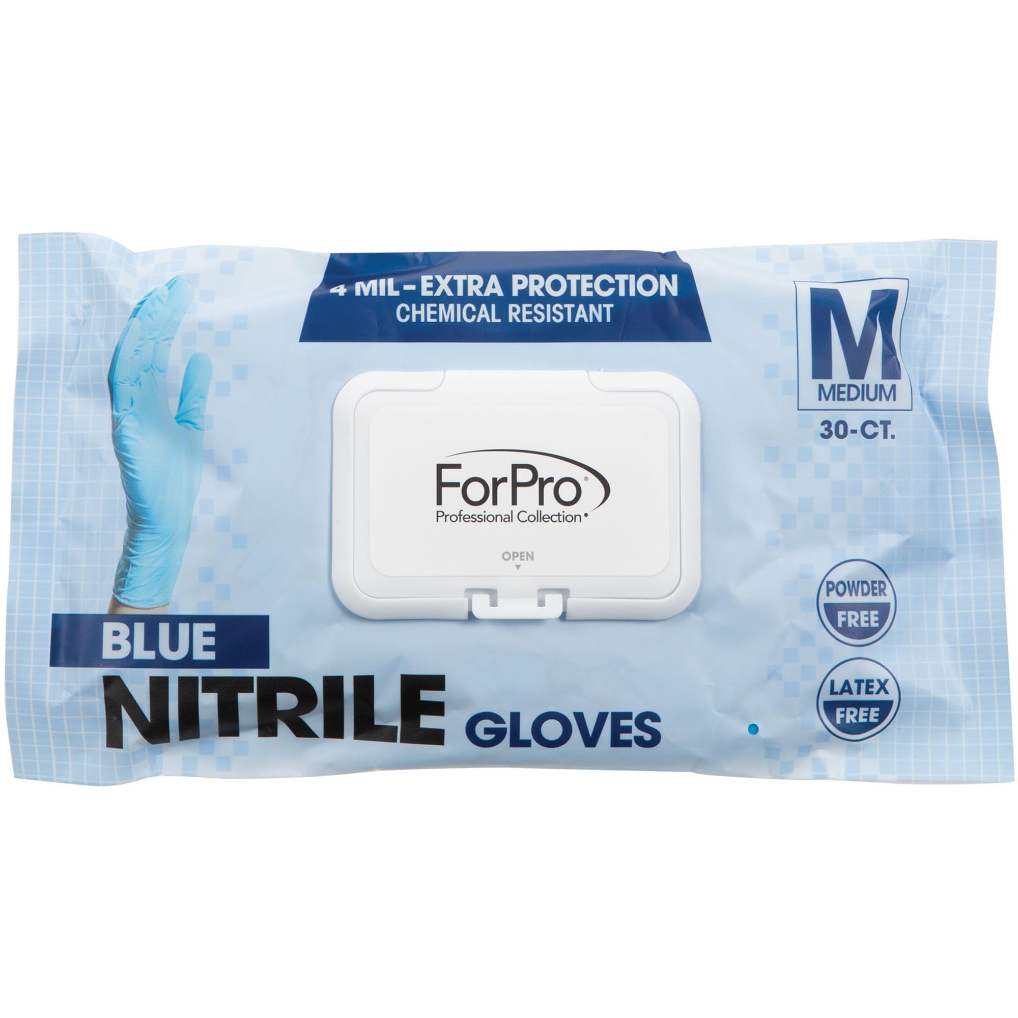 ForPro Disposable Nitrile Gloves, Chemical Resistant, Powder-Free, Latex-Free, Non-Sterile, Food Safe, 4 Mil