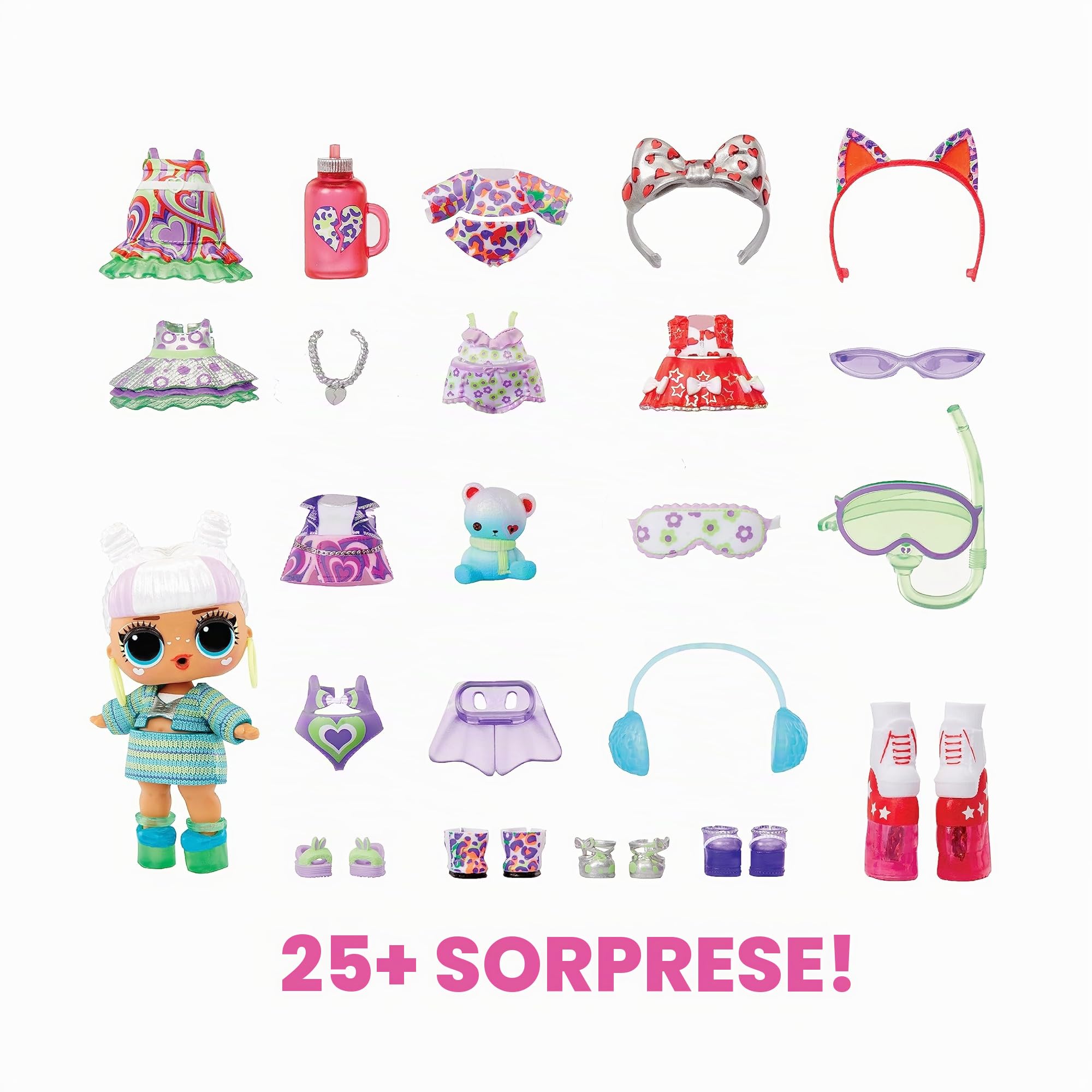 L.O.L. Surprise! Calendario dell'Avvento 2023 con Bambola in Edizione Limitata e 24 Sorprese - MAKEOVER BABE 2.0 - Abbina Abiti, Scarpe e Accessori - Idea Regalo. Età 4+ Anni