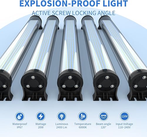 Miniatura 5 de La luz a prueba de explosiones de 20W IP66 llevó la luz del tubo de trabajo de la luz de la máquina Iluminación industrial para la máquina CNC 110V