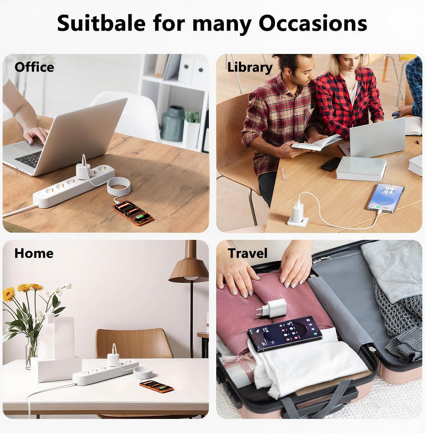 [3 pezzi] Caricatore USB C 25 W, caricabatterie rapido PD3.0 USB C spina tipo C cellulare alimentatore di rete con cavo da 2m, compatibile con iPhone 16/16 Plus/16 Pro Max/15/15 Plus/Galaxy S23