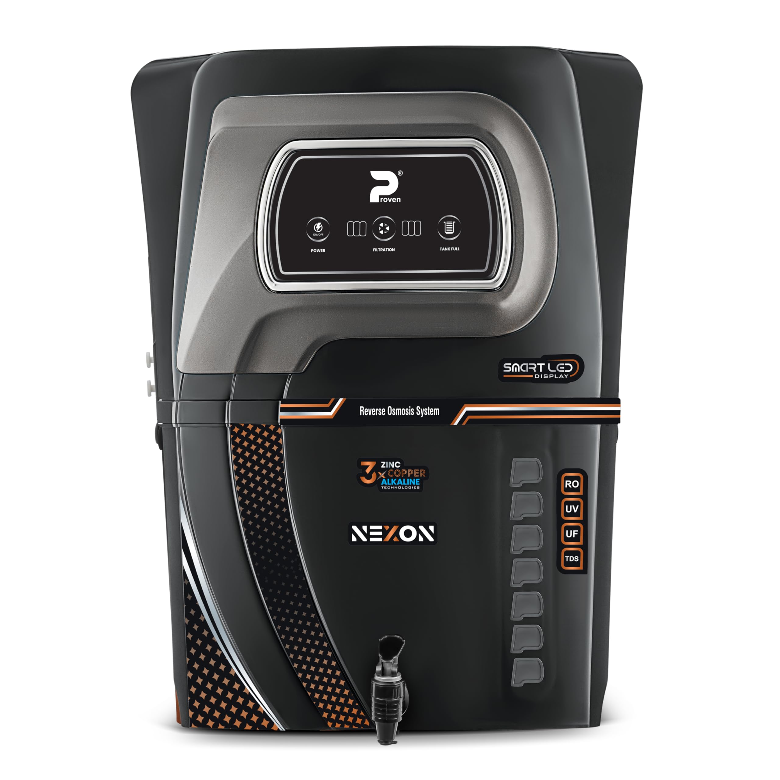 Proven Nexon Water Purifier  RO + UV + UF with Copper, Zinc, Alkaline Technology, LED Indicators 12L Storage, TDS Adjuster, Made in India, ISI | 12 St...
