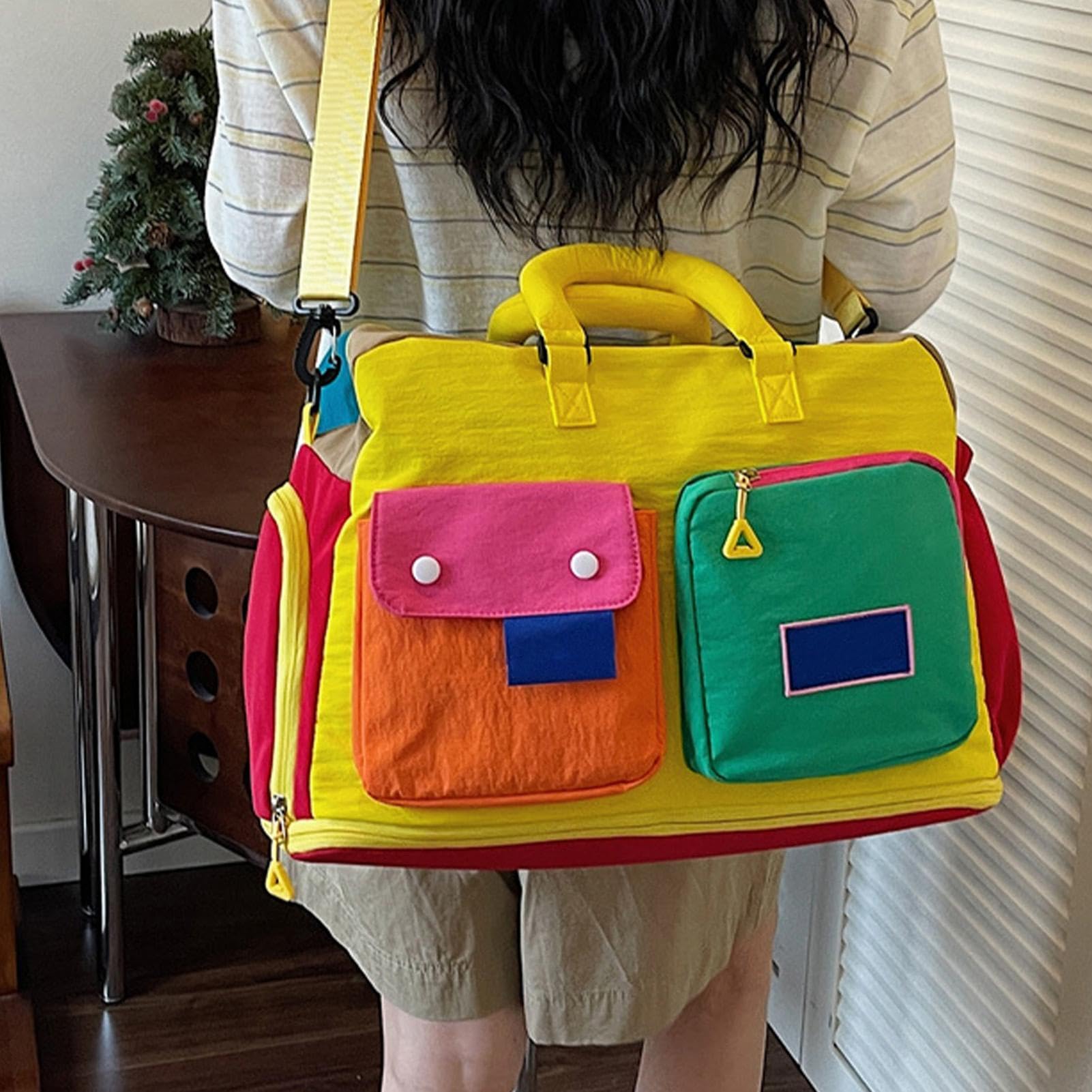 Borsa da Weekend Tote Impermeabile Ampio Scomparto Scarpe