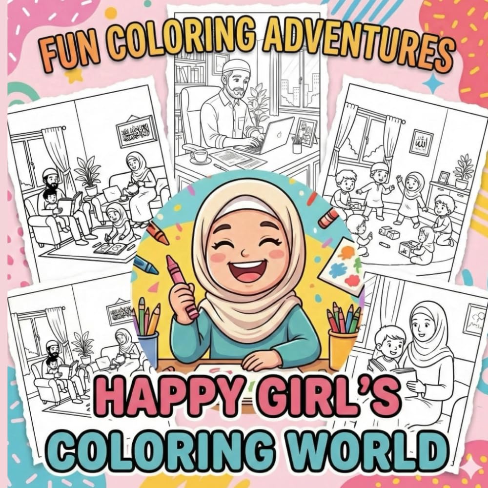 Fun Coloring Adventures: Happy Girl's Coloring World