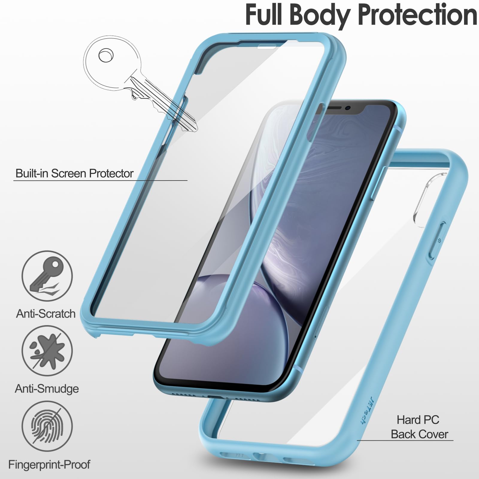 Amazon.co.jp: JETech iPhone XR ケース 6.1インチ用 傷つけ防止 液晶