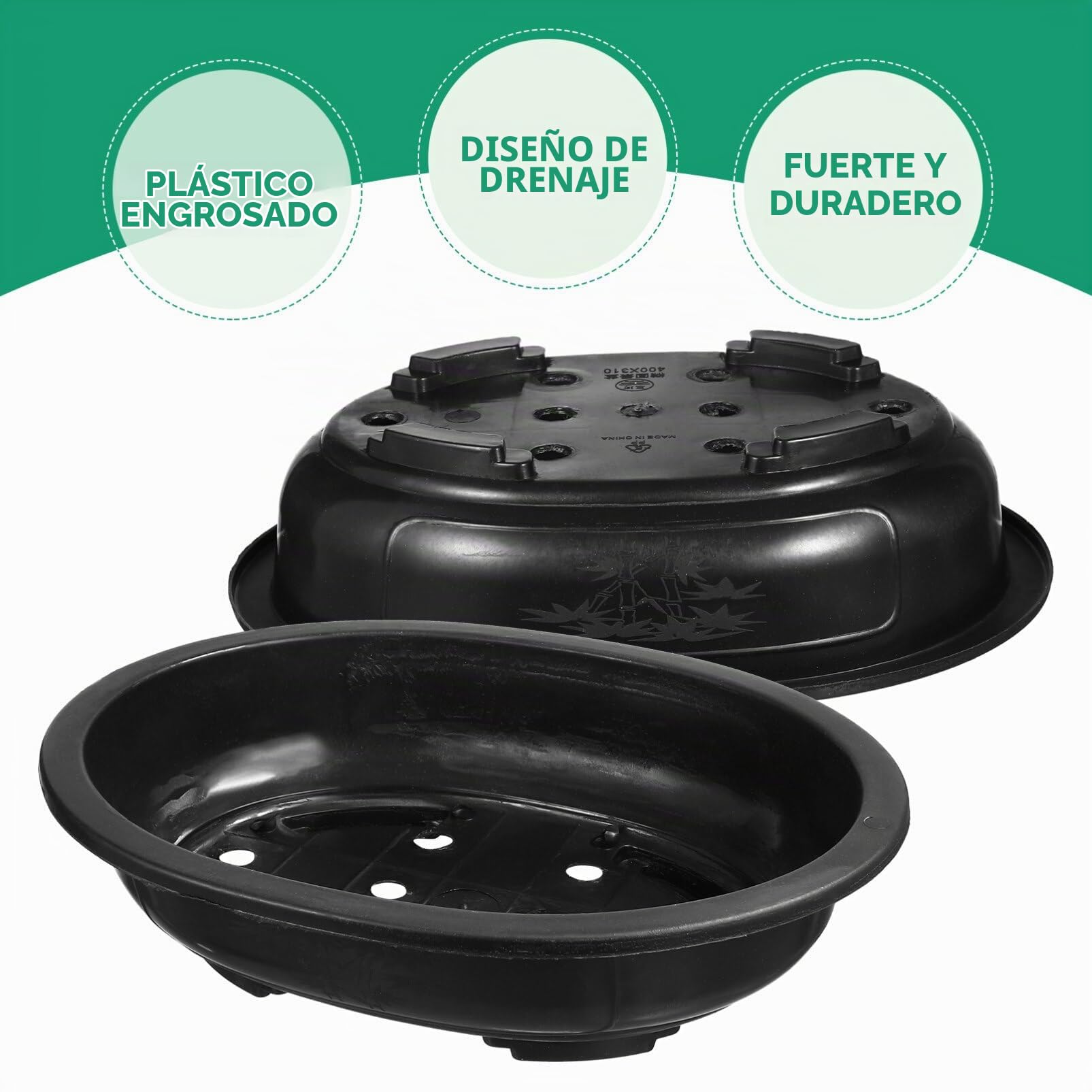 Kisangel Macetas Grandes De Plástico para Entrenamiento De Bonsái 6 Uds. Maceta para Cultivo De Plantas Bonsái Maceta Ovalada para Vivero con Agujeros De Drenaje Maceta Ovalada De Plástico