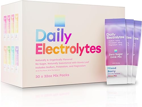 Miniatura 17 de Mezcla de bebida con electrolitos de sal rosa sin azúcar (paquete de 30, guayaba naranja pasión)