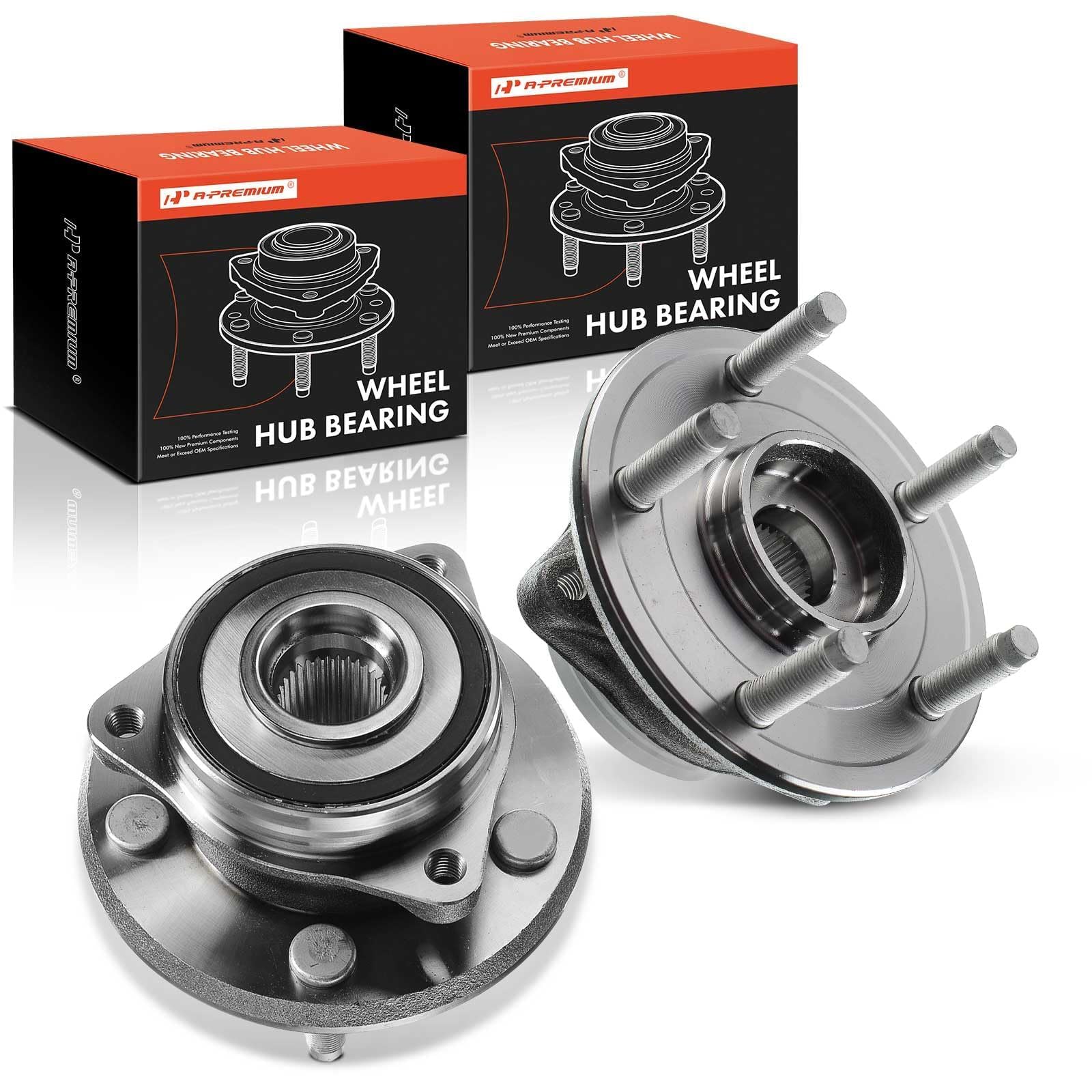 A-Premium 2 x Front Wheel Bearing and Hub Assembly with 5-Lug Compatible with Jeep Grand Cherokee 2011-2021, Grand Cherokee WK 2022, Dodge Durango 2011-2022