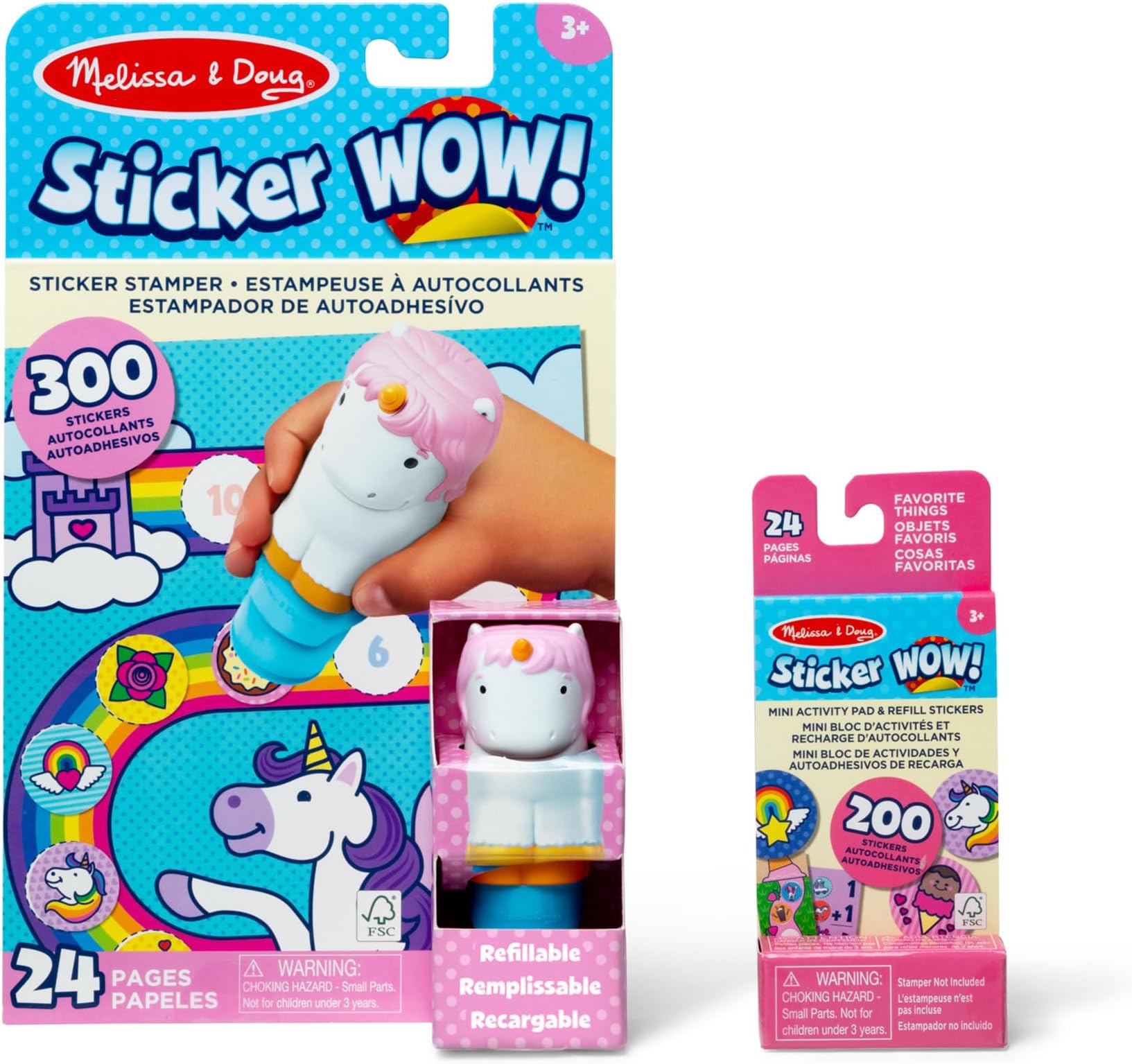 WOW Sticker Stamper & Activity Pad − Unicorn | Book & Travel Toys for Children | Age 3+