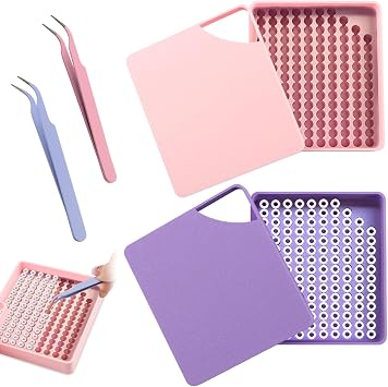 2Pcs 5mm Fuse Beads Picking Tray,High Efficient Fuse Beads Picking Tray,Time Saver 3D Printed Bead Sorting Tray with 2pcs Tweezers,for Melty Bead Crafting,Arts Crafts,Easy to Use