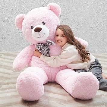 Cute Bear with Plush 120 cm Bow Tie - Valentine's Special Gift Pink