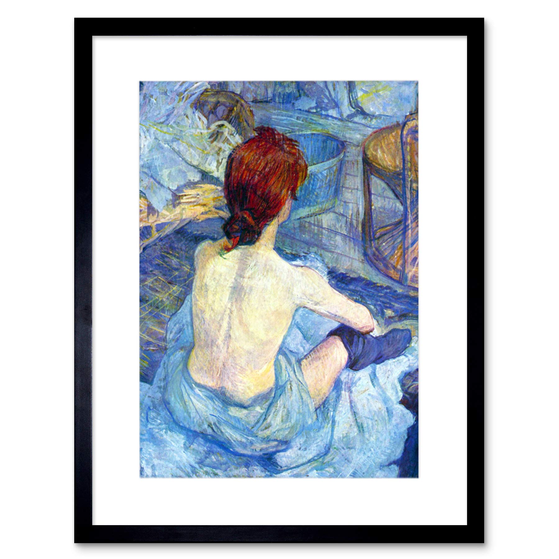 Wee Blue Coo Painting Toulouse-lautrec Rousse Toilet Framed Wall Art Print
