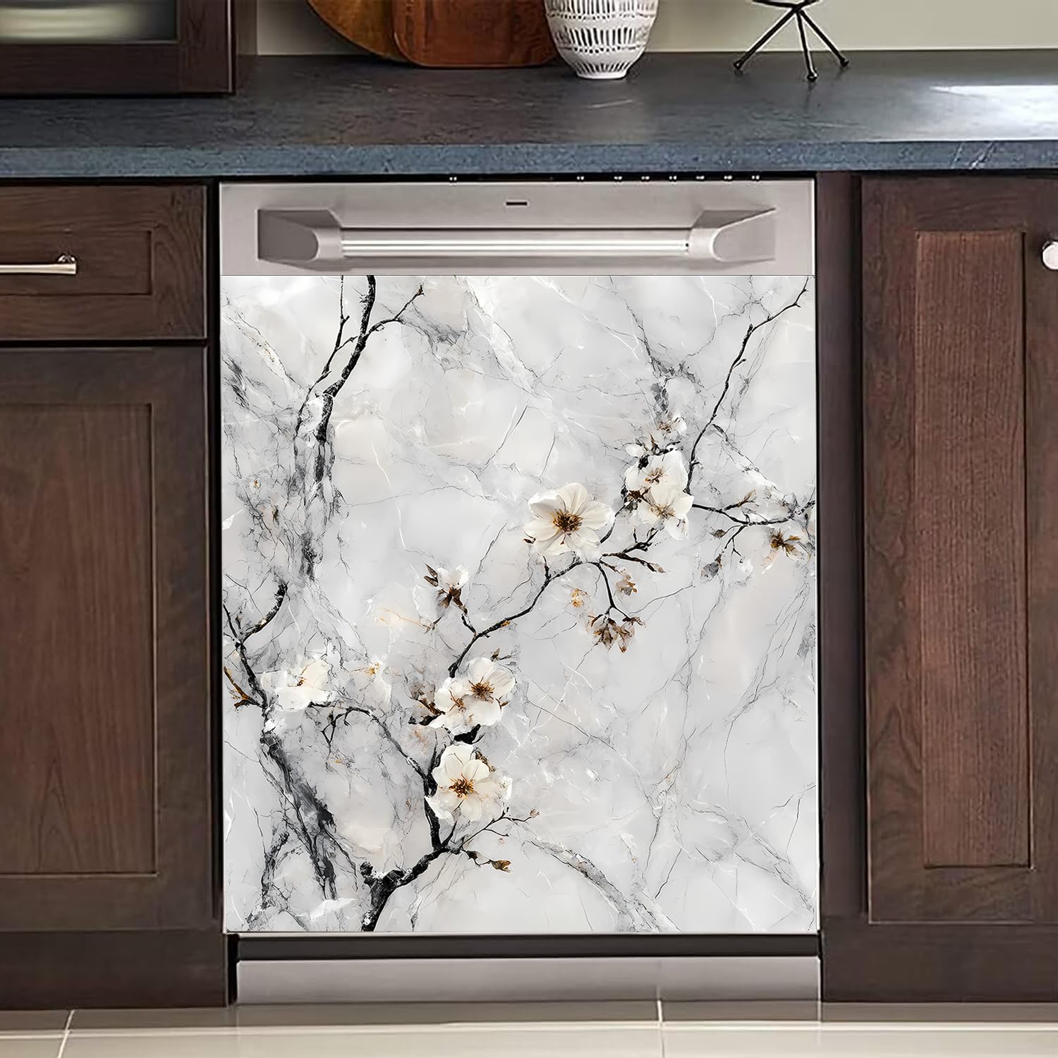 BVBOX Dishwasher Magnet Cover 23"x26", Reusable Magnetic Refrigerator Covers, Decorative Magnets Cover Fridge Door Skin Panel Stickers for Home Kitchen Appliance