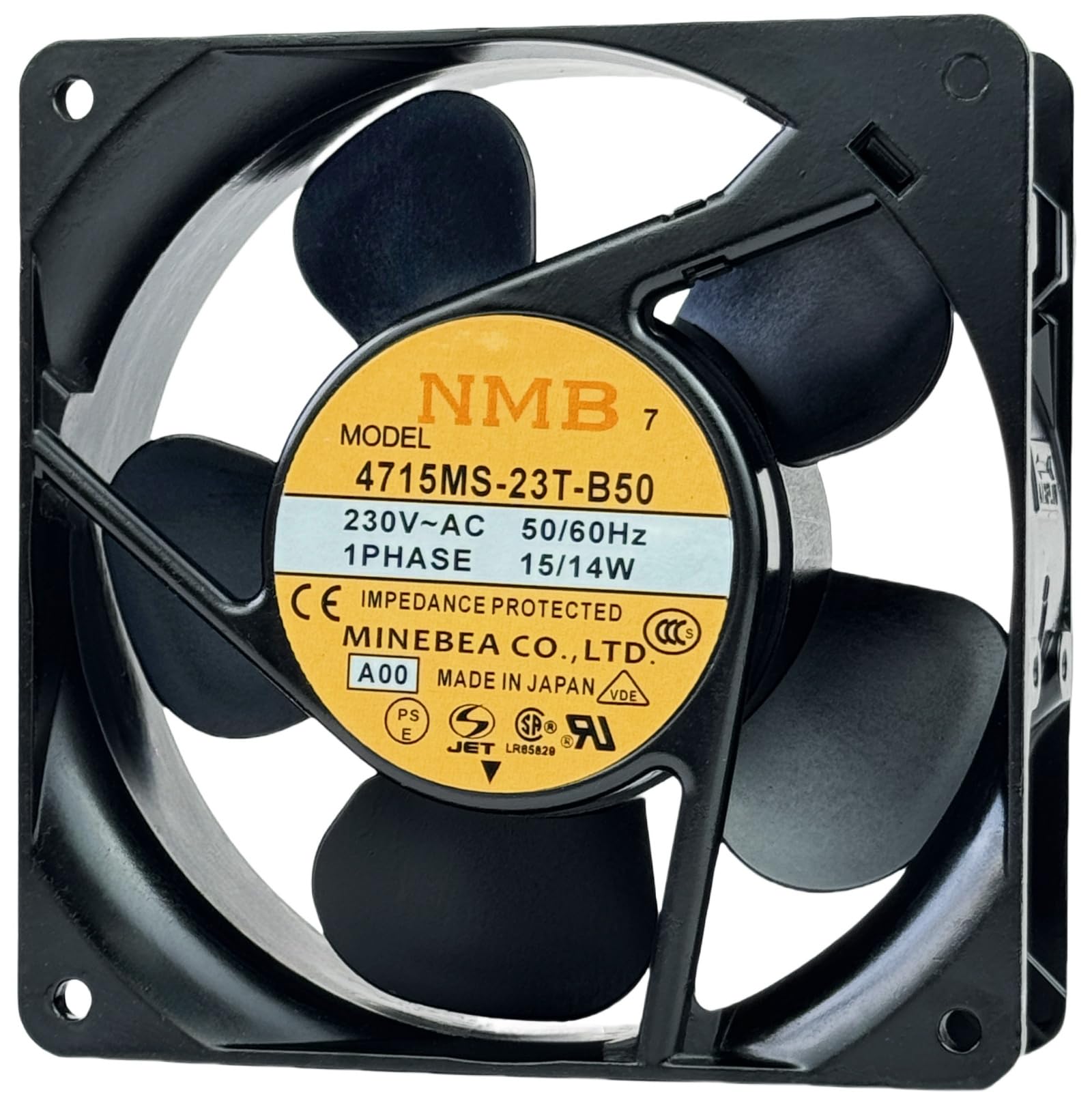 Pour ventilateur de refroidissement NMB 4715MS-23T-B50, AC230V 15/14W 50/60Hz 120×120 × 38mm
