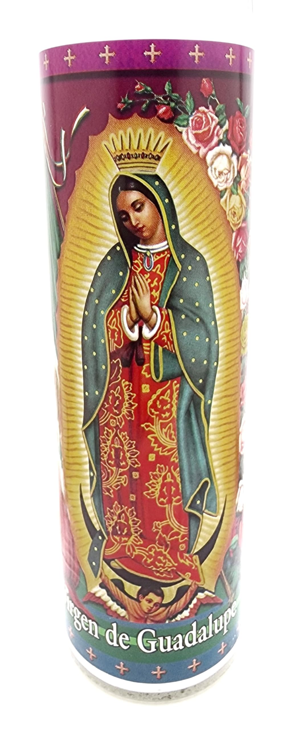 Generic Virgen De Guadalupe Prayer Candle-Long Lasting, Premium Wax- Our lady of Guadalupe Candle -Devotional Candle, Religious candle, and Spritual Devotional, White