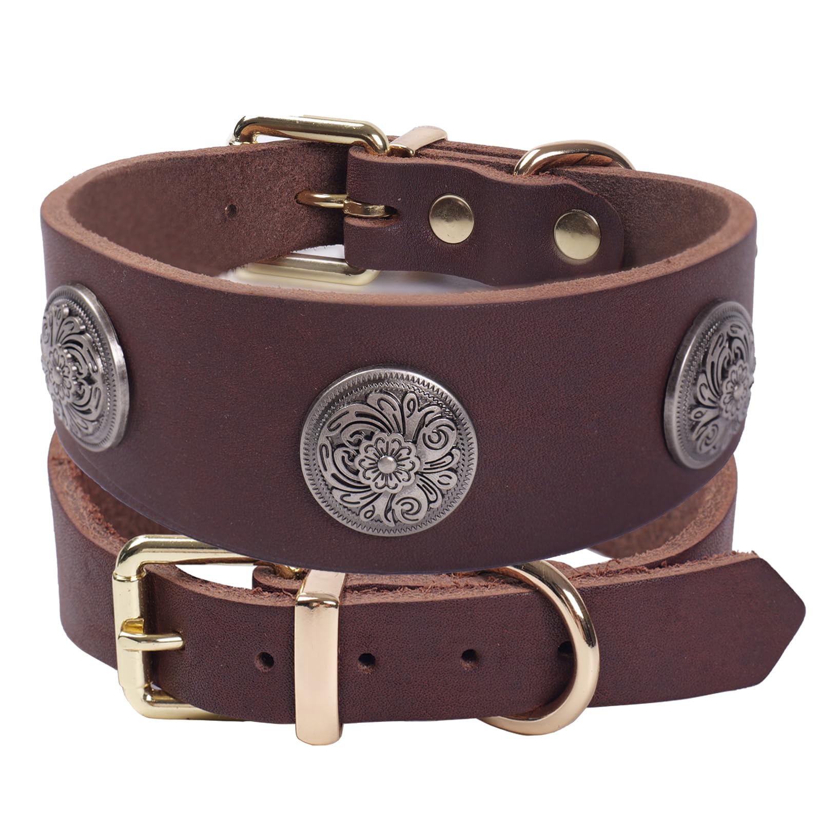Leather Dog Collar,Strong Genuine Soft,Heavy Duty for small Medium Dog Breeds,More Suitable for Greyhound Greyhounds Whippets