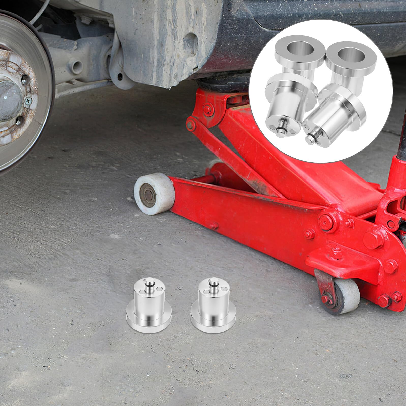 VALICLUD 4 Stück Aluminium Wagenheberadapter rutschfest Stoßdämpfend für Pkw SUV LKW Hebepunktauflage