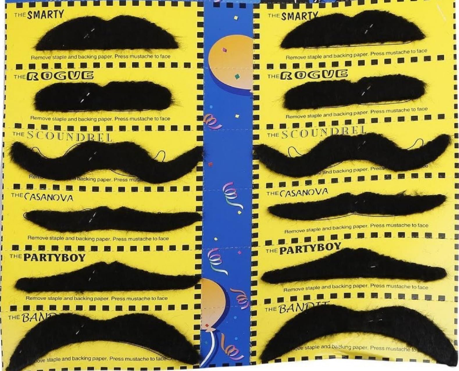 Fake Moustache, Self Adhesive Novelty Moustache for Kids Adult, For Birthday,School College Function Halloween Party,drama,dance,Photobooth Prop(12 pieces)