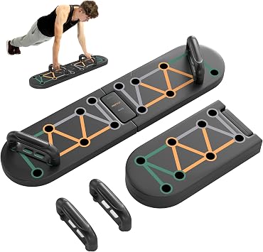 SPORTNOW Foldable Push Up Board, 11-in-1 Press Up Board, Portable, Black